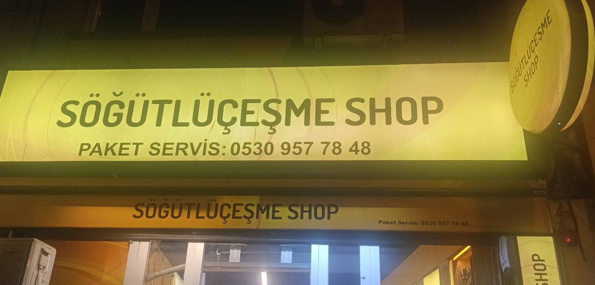 Söğütlüçeşme Shop ışıklı tabelası